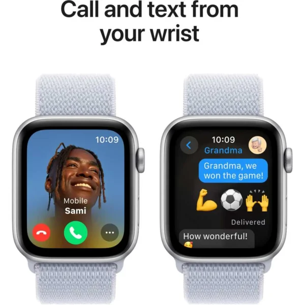 Apple Watch SE (2024) GPS 44mm Silver Aluminum Case with Blue Cloud Sport Loop (ORIGINAL NEW)