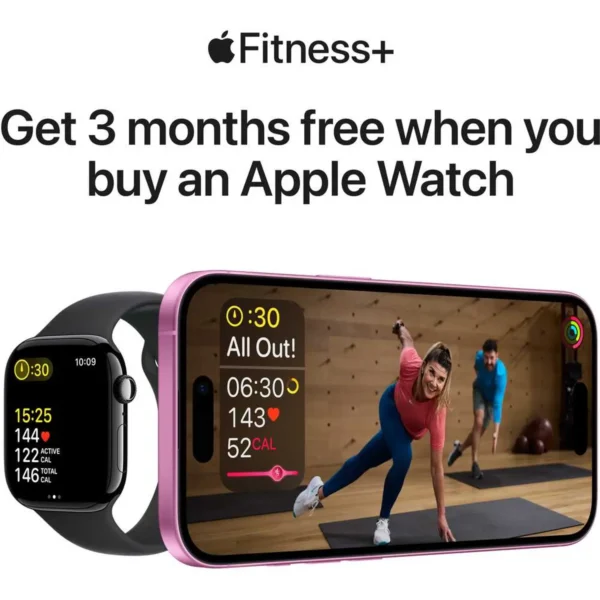 Apple Watch SE (2024) GPS 44mm Silver Aluminum Case with Blue Cloud Sport Loop (ORIGINAL NEW)