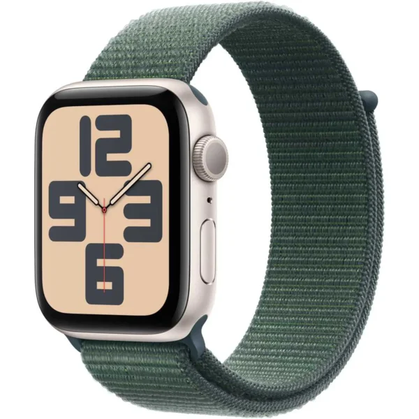 Apple Watch SE (2024) GPS 44mm Silver Aluminum Case with Blue Cloud Sport Loop (ORIGINAL NEW)